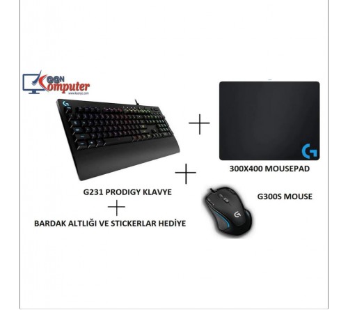LOGITECH G300s Mouse+Mousepad+G213 Klavye SET